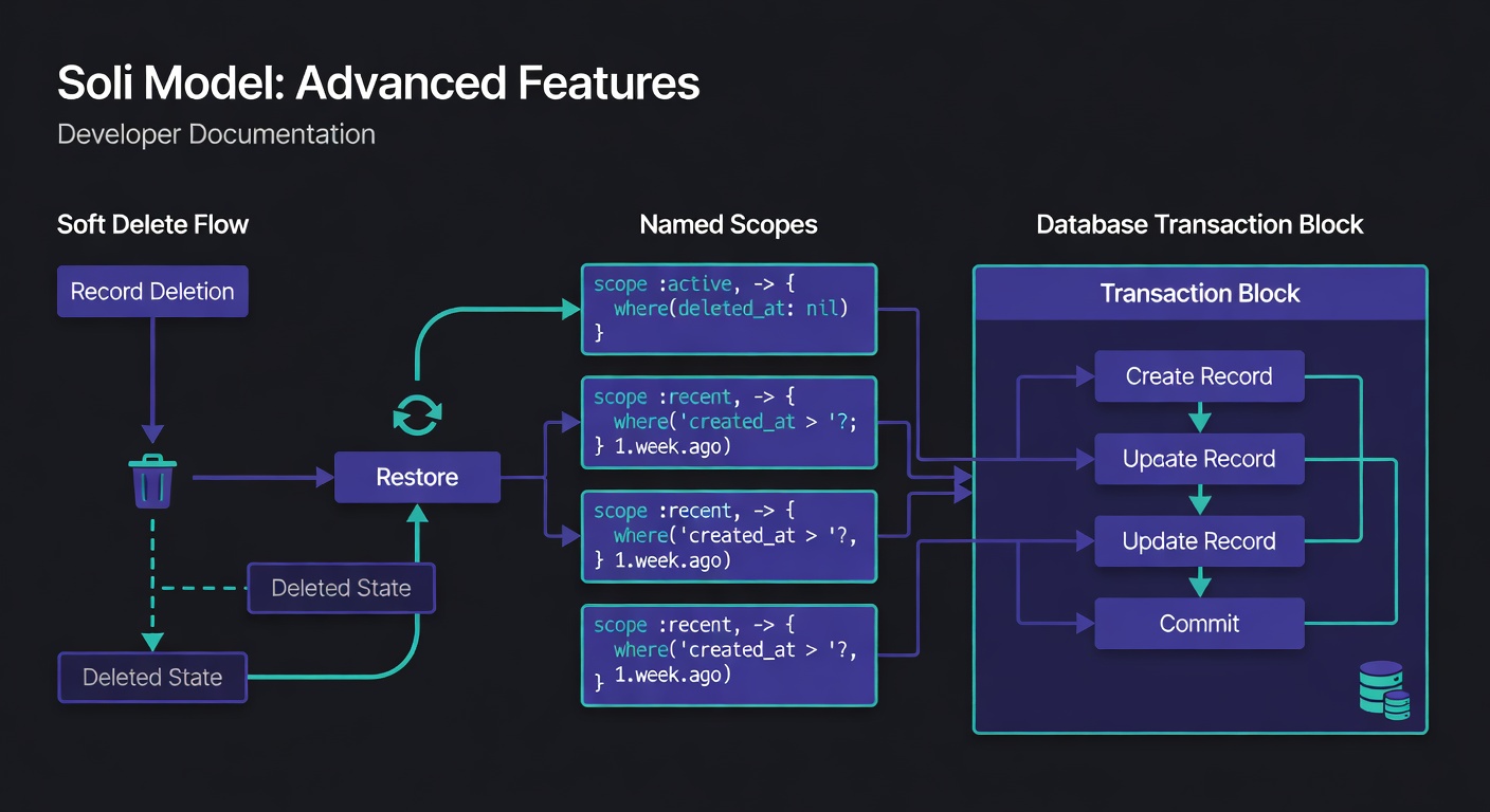 Real Domain Modeling with Soli: Scopes, Soft Deletes, and Transactions